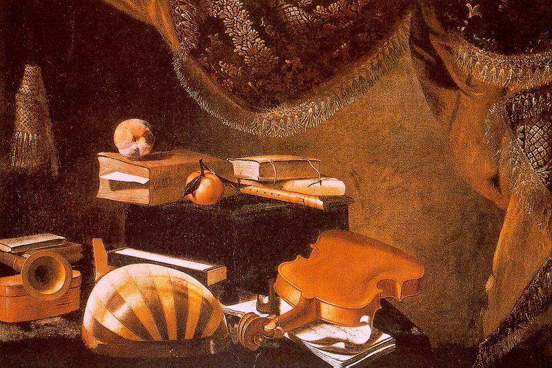 Evaristo Baschenis Still Life with Musical Instruments_a